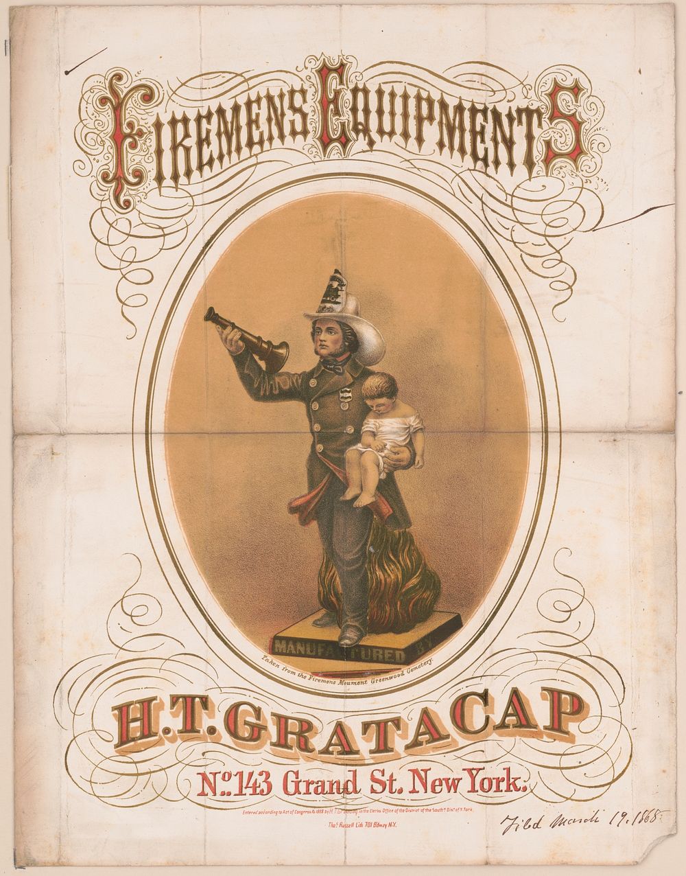 Firemens equipments, H.T. Gratacap, No. 143 Grand St., New York