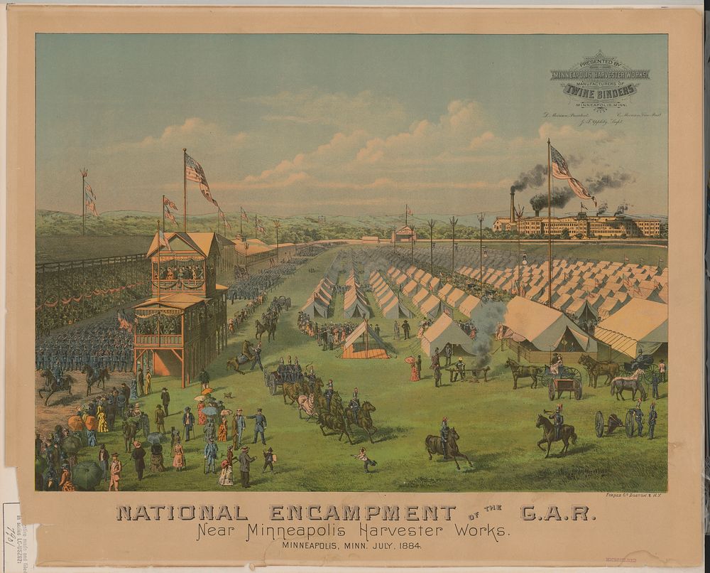 National encampment of the G.A.R., near Minneapolis Harvester Works., Minneapolis, Minn. July, 1884