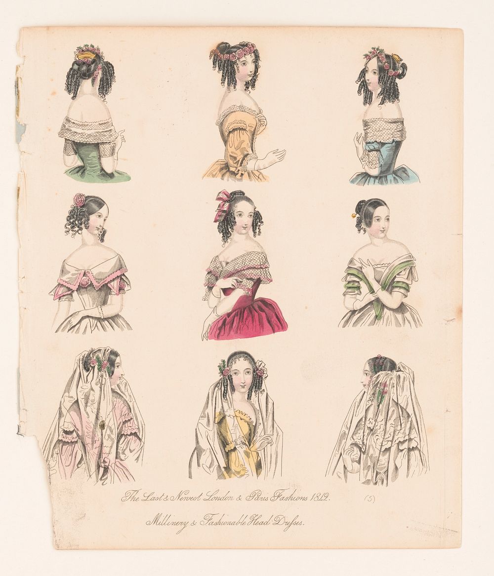 The last & newest. London & Paris fashions 1842. Millinery & fashionable head dresses