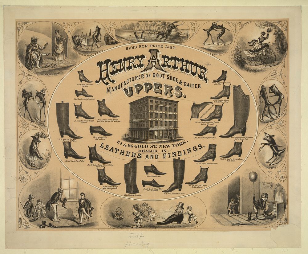 Henry Arthur manufacturer of boot, shoe, and gaiter uppers...New York...c1873