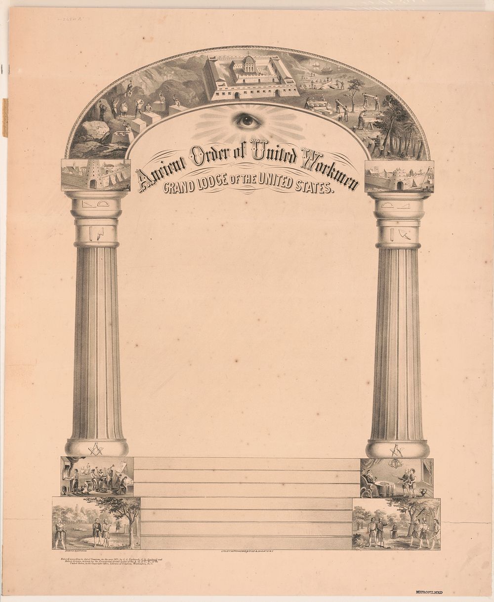 Ancient order of united workmen. Grand lodge of the United States / lith. of F. Heppenheimer & Co., 22 & 24 N. W. St., N.Y.