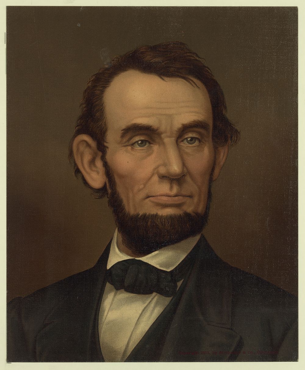 [Abraham Lincoln, bust portrait, with beard], Strobridge & Co. Lith., printer