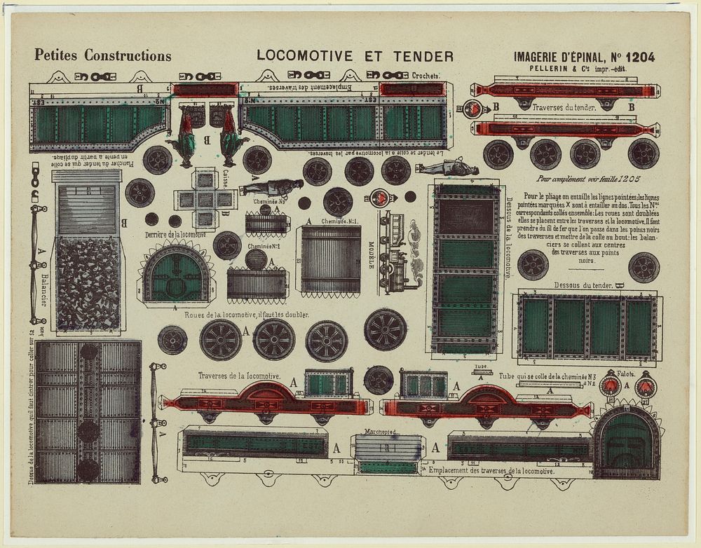 Petites constructions. Locomotive et tender / Imagerie d'Épinal.