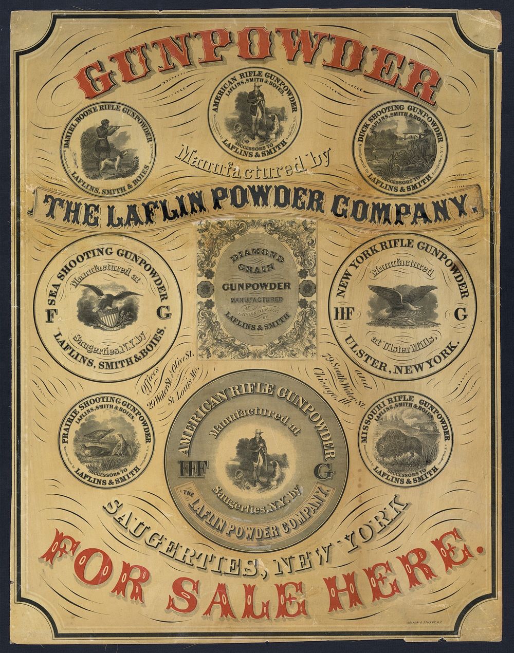 Gunpowder for sale here / Oliver J. Stuart, N.Y.