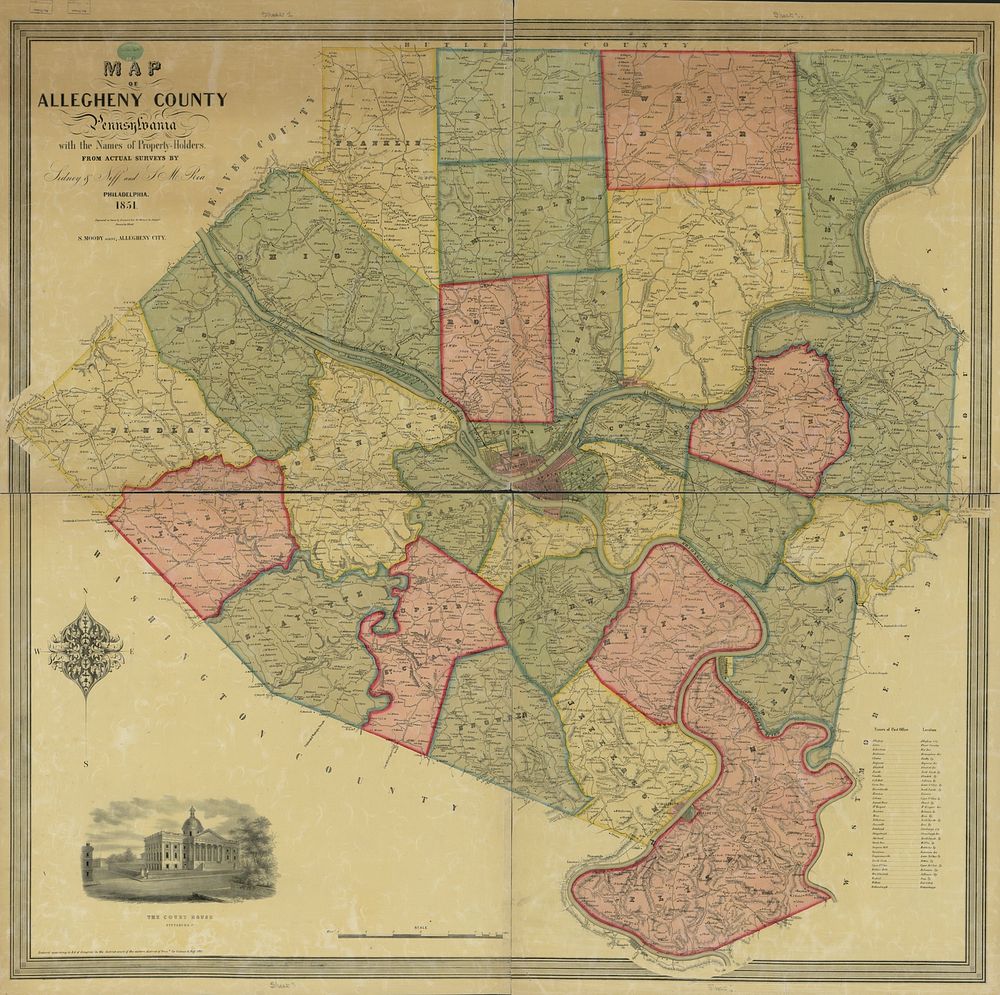 Map of Allegheny County, Pennsylvania, with the names of property-holders : from actual surveys