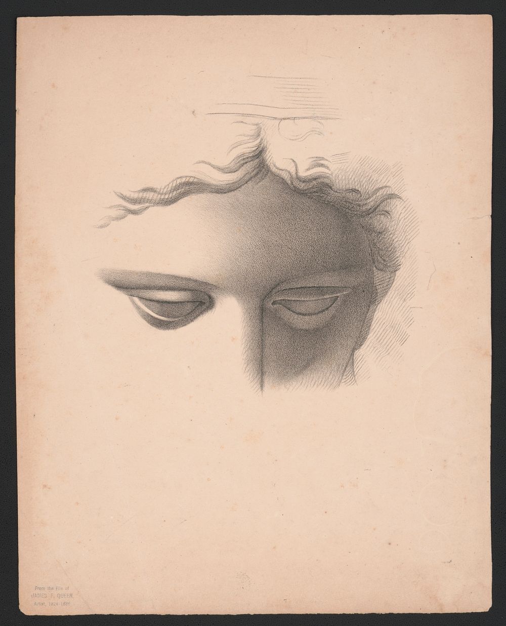 [Apollo Belvidere, study showing the forehead, eyes, and bridge of nose] by James Fuller Queen (1820 or 1821-1886)