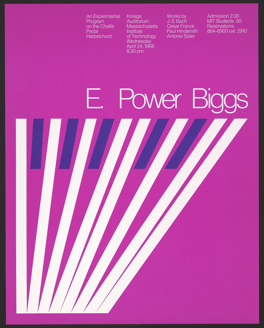 E. Power Biggs, an experimental program on the Challis pedal harpsichord