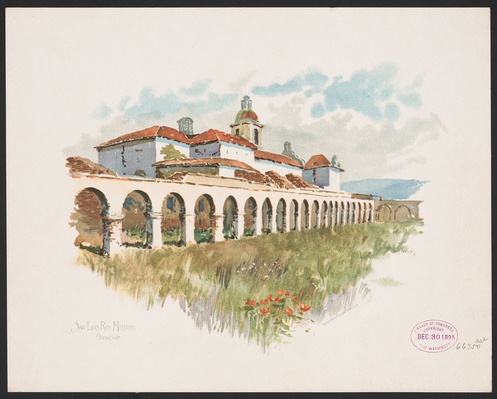 San Luis Rey Mission, No. 2, Oceanside / by Louis K. Harlow., L. Prang & Co., publisher