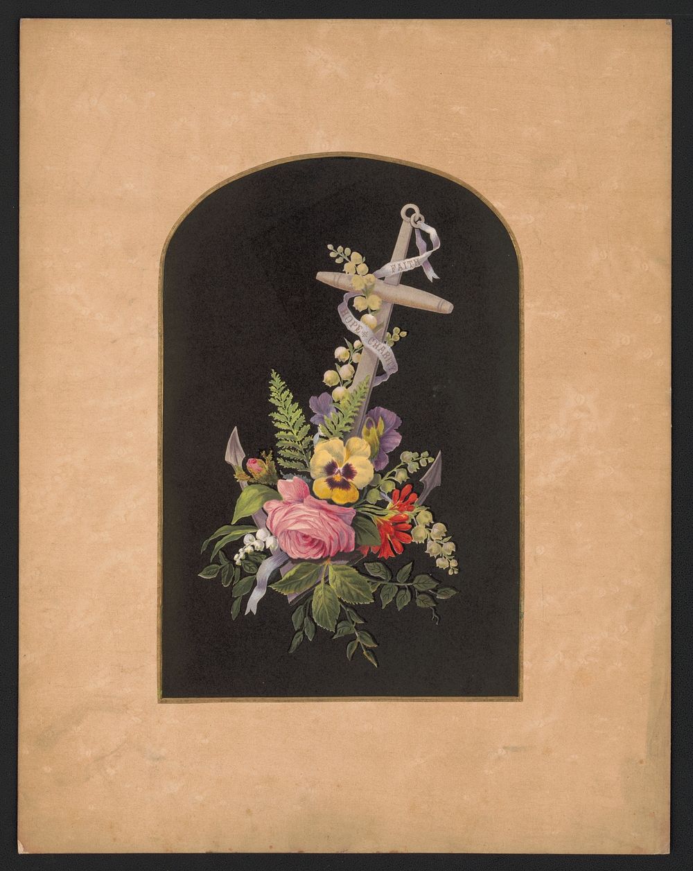 Anchor and flowers, no. 2 / after Mrs. O.E. Whitney., L. Prang & Co., publisher