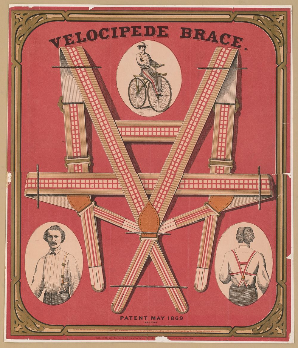 Velocipede brace / lith. of Henry Seibert & Bros. Ledger Building [cor. Wi]lliam & Spruce Sts.