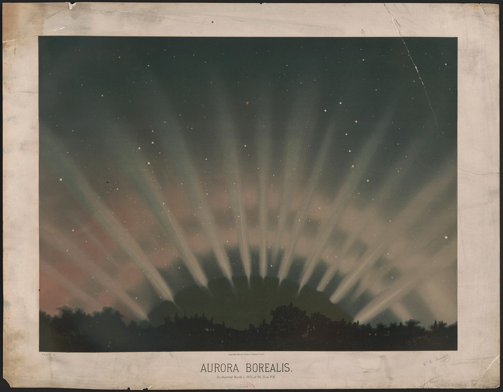 Aurora borealis, as observed March 1, 1872, at 9h. 25m. P.M.