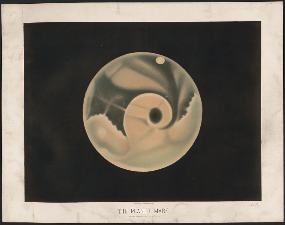 The planet Mars, observed September 3, 1877, at 11h. 55m. P.M.