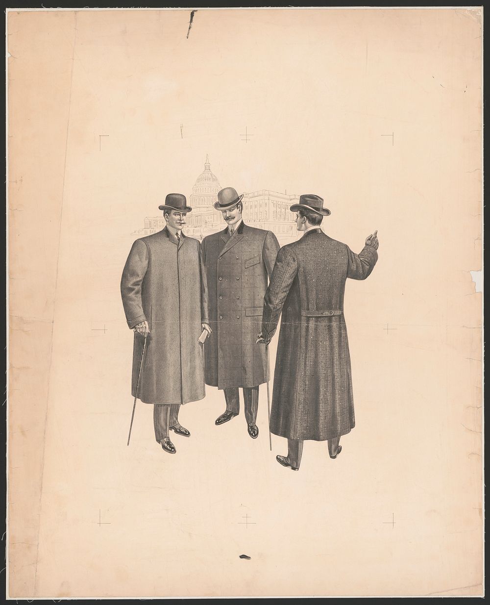 [Three men in coats with U.S. Capitol building in background]