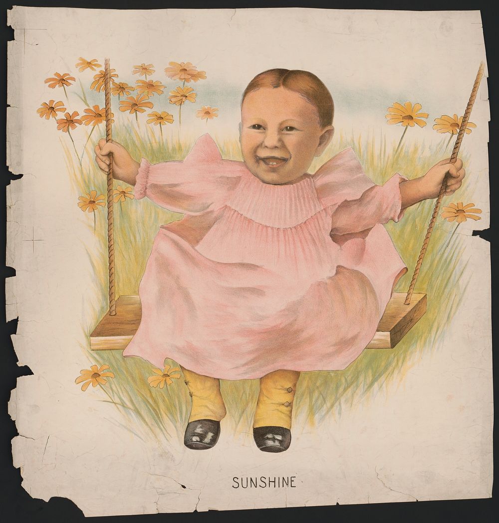 Sunshine [baby in a pink dress on a swing]