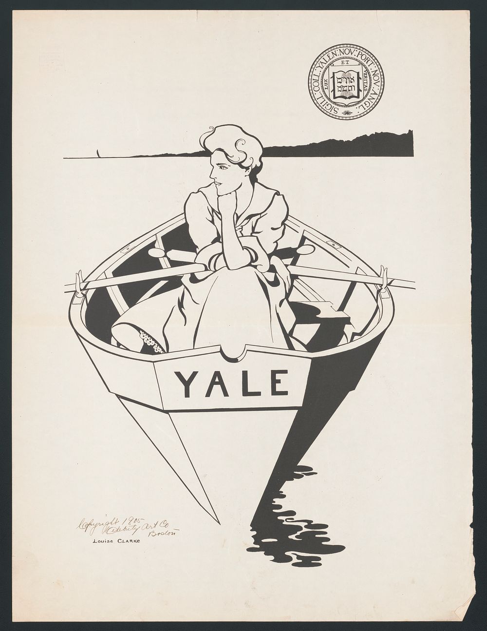 [Girl in rowboat, Yale University]
