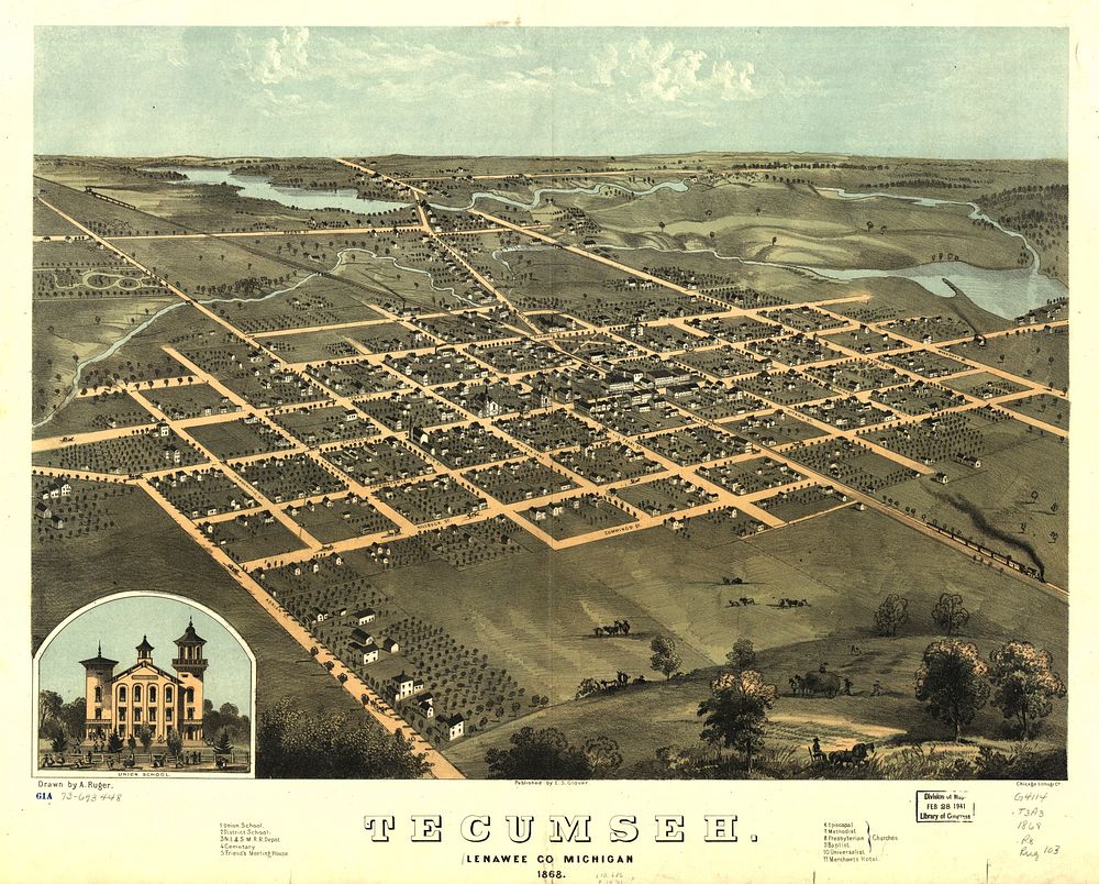Tecumseh, Lenawee Co., Michigan 1868.