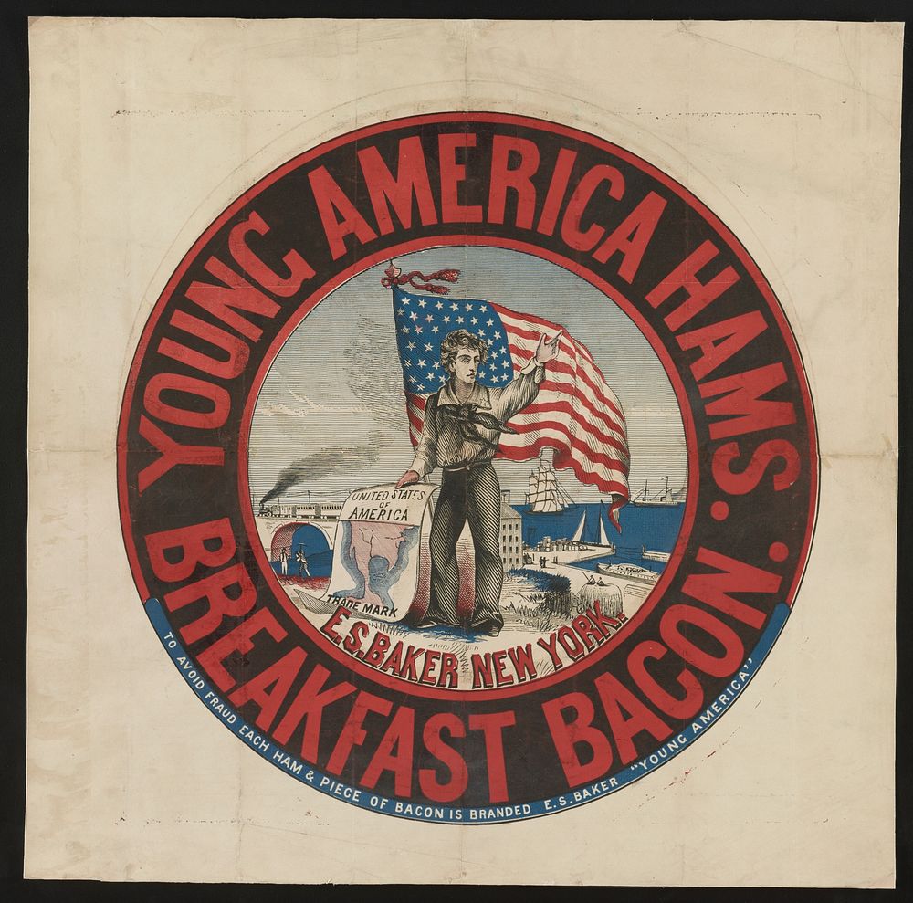 Young America hams and breakfast bacon, E.S. Baker, New York