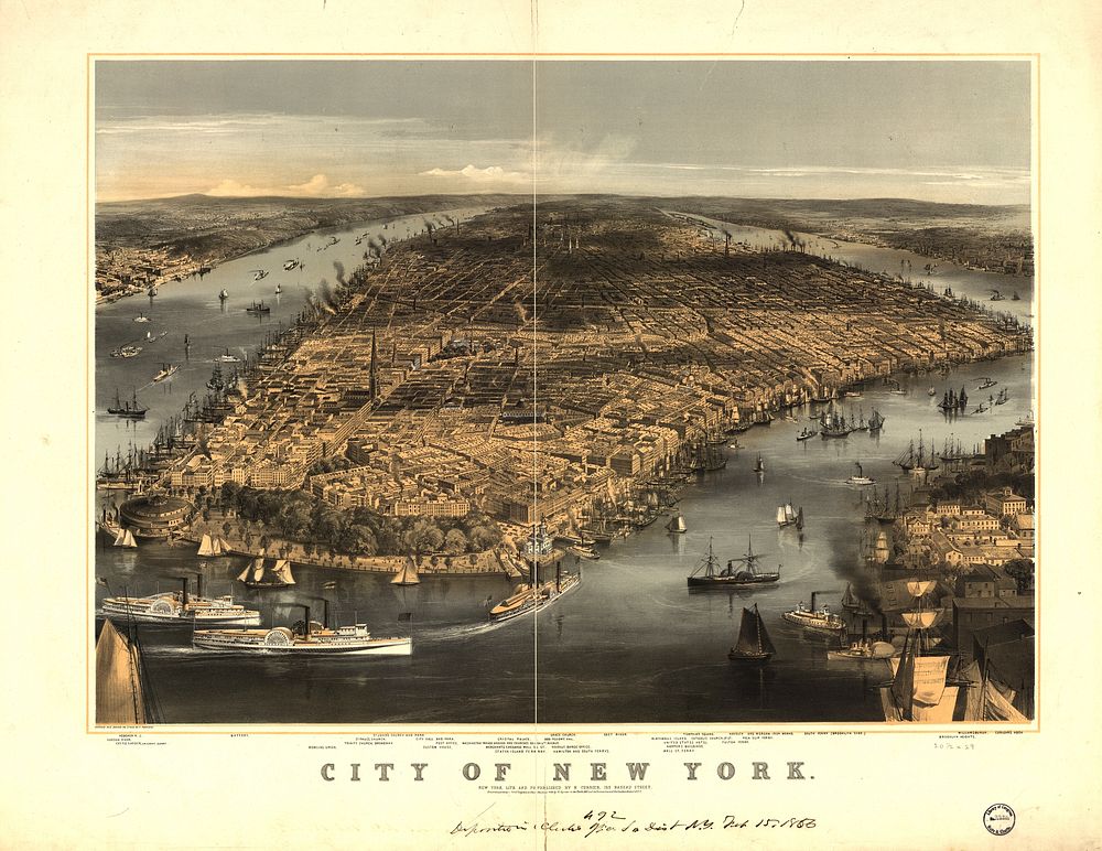 City of New York / sketched and drawn on stone by C. Parsons., N. Currier (Firm)