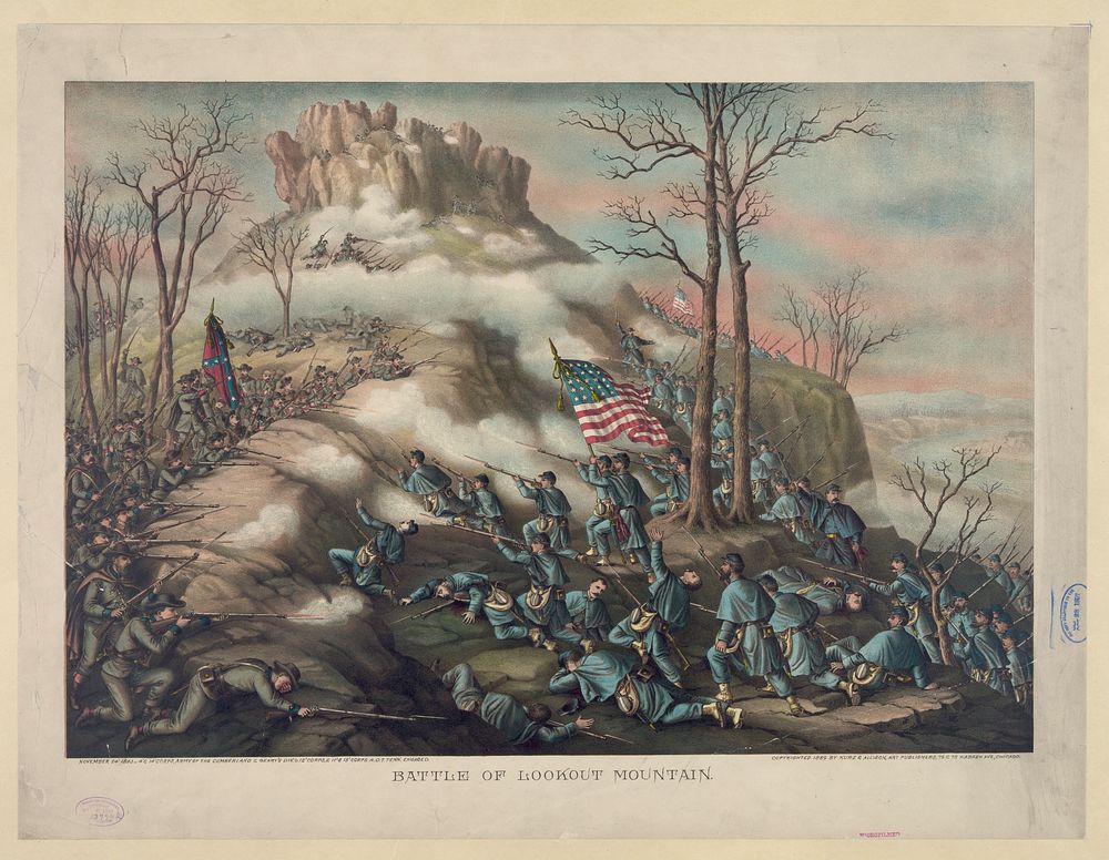 Battle of Lookout Mountain--November 24' 1863 - 4' & 14' Corps, Army of the Cumberland & Geary's Div. o. 12' Corps, & 11' &…