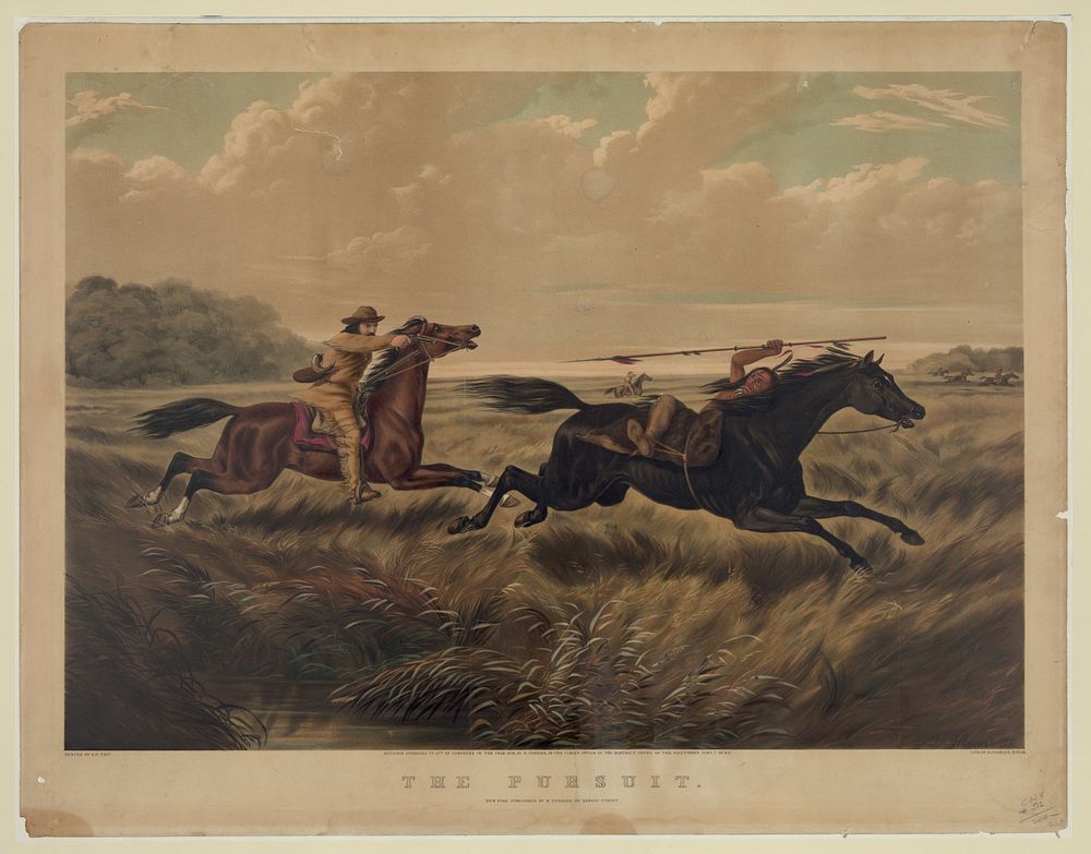 The pursuit / painted by A.F. Tait ; L. Maurer, 55 ; lith. of N. Currier, N. York., N. Currier (Firm)