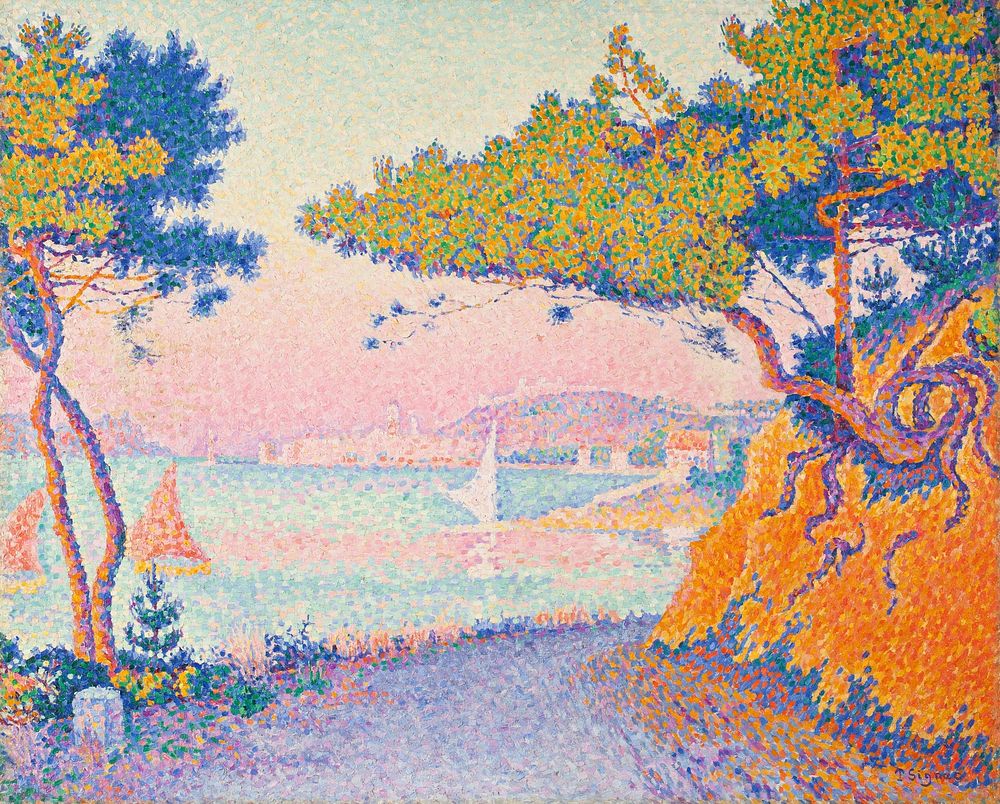 Golfe Juan (1896) painting in high resolution by Paul Signac. Original from Wikimedia Commons. Digitally enhaced by rawpixel.