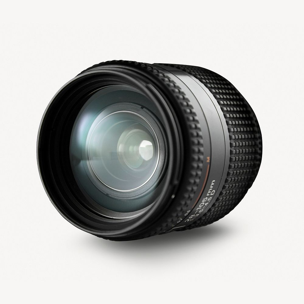 Camera lens, isolated object image psd