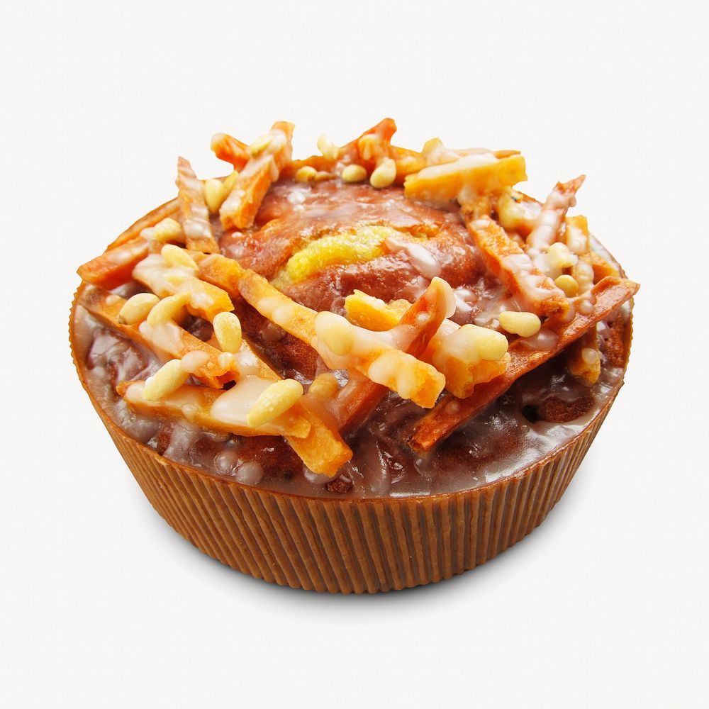 Toffee cake, isolated bakery image