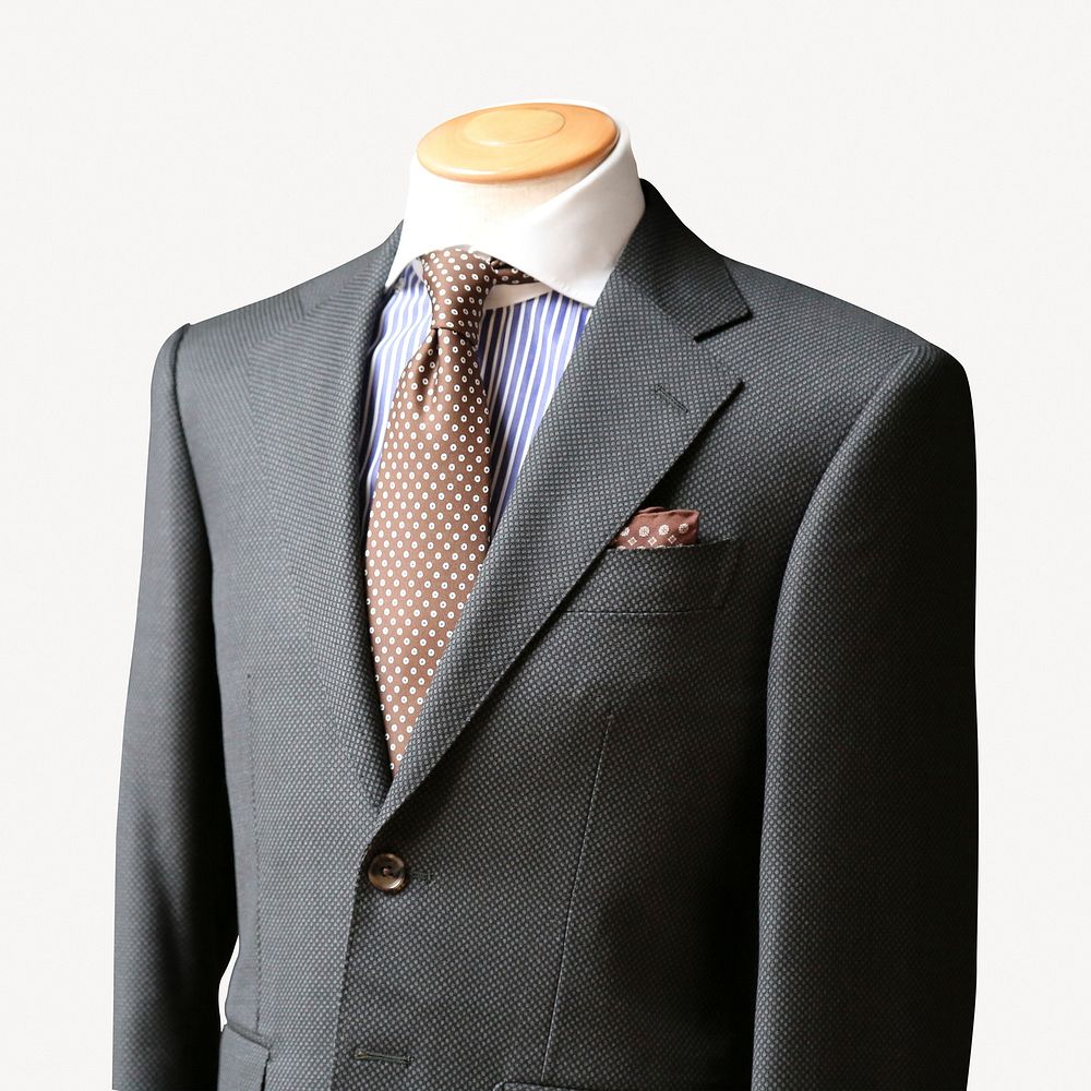 Formal business suit, isolated apparel image psd