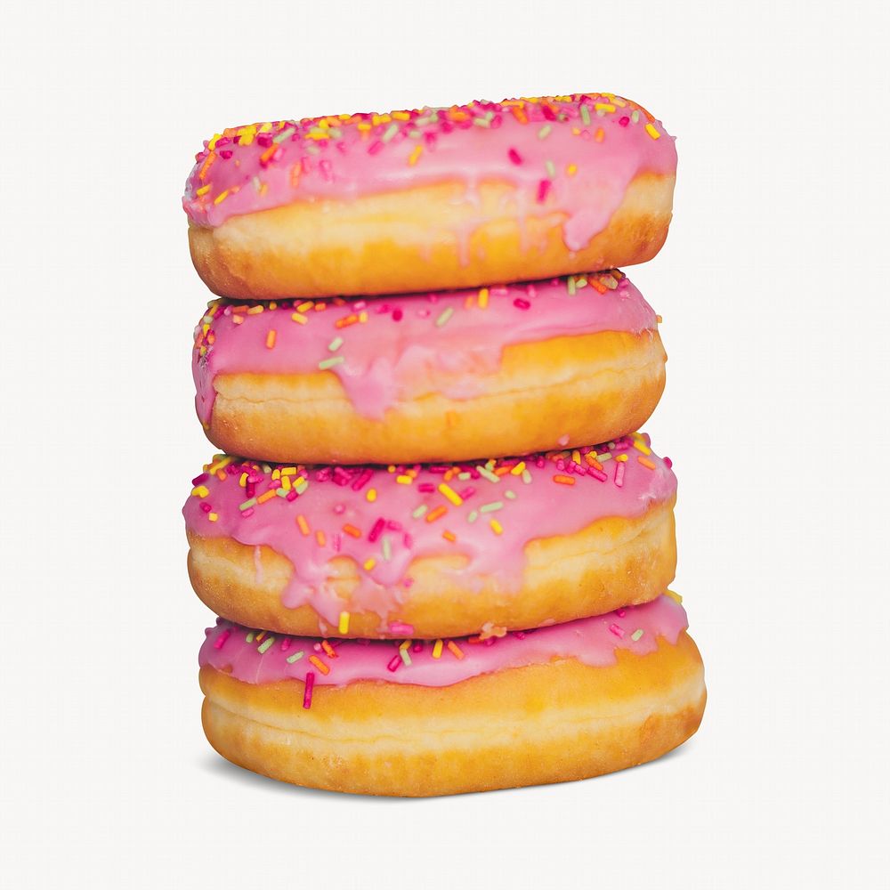 Glazed donut on white background