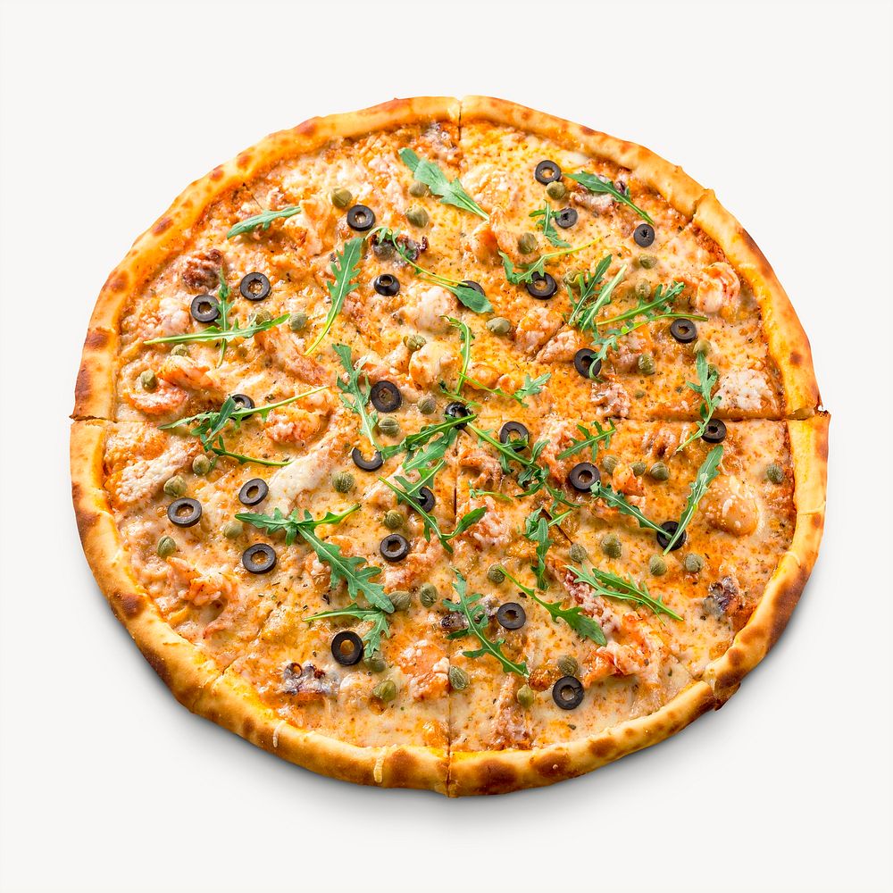 Homemade pizza isolated food image