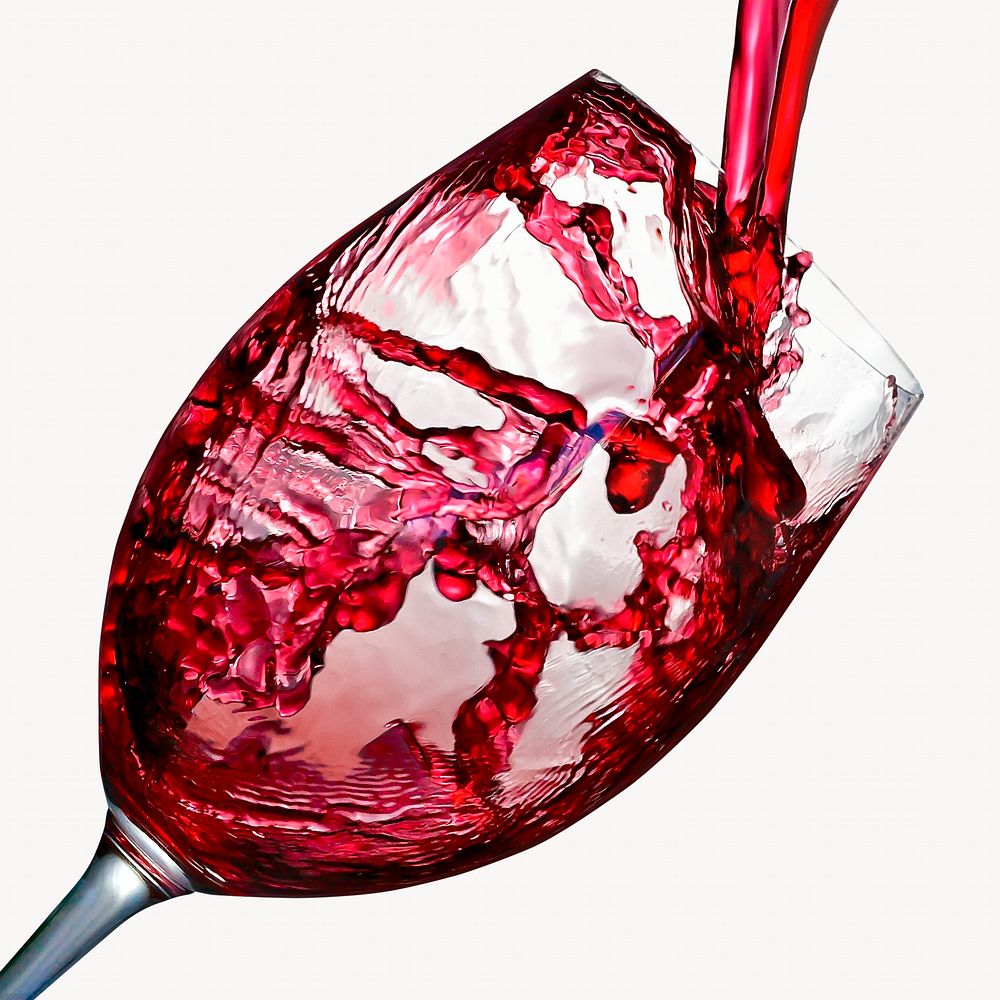 Pouring red wine, alcoholic drink isolated image
