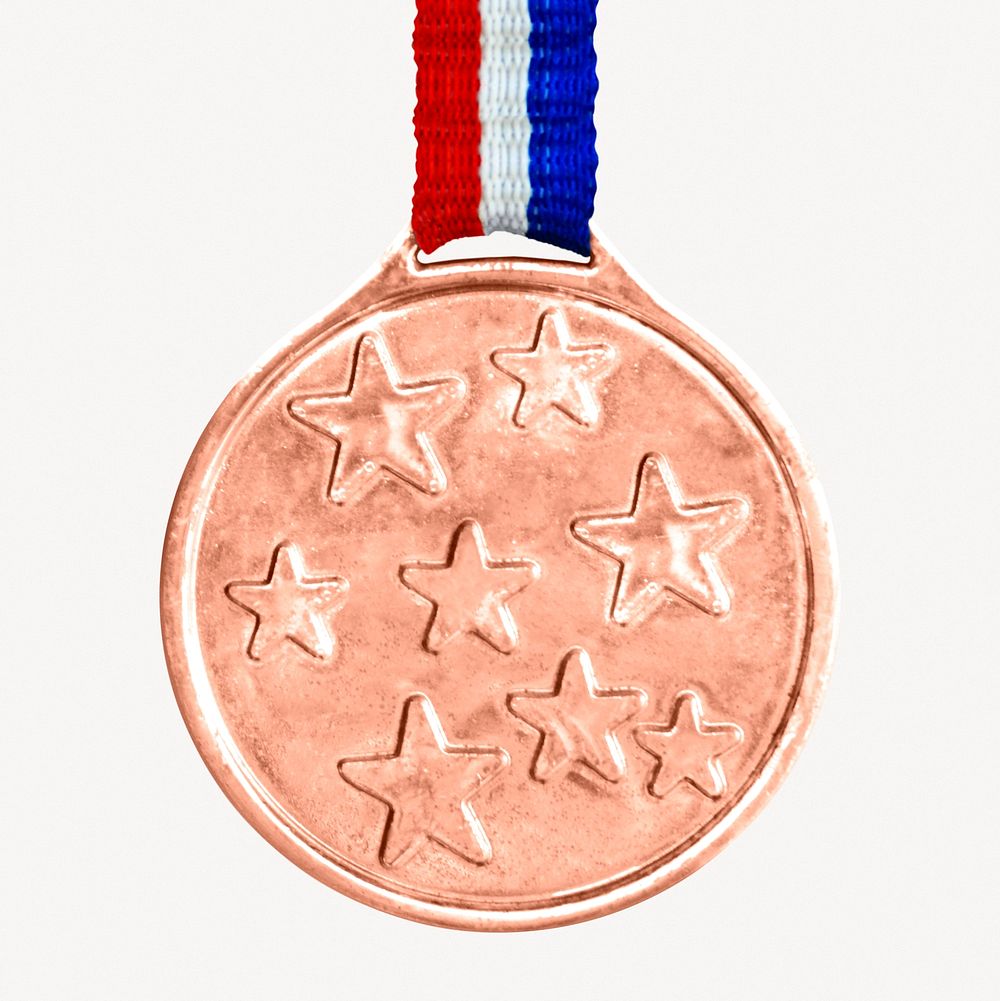 Bronze medal, isolated object image psd