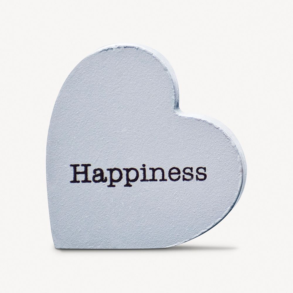 Happiness heart shape, isolated object image psd