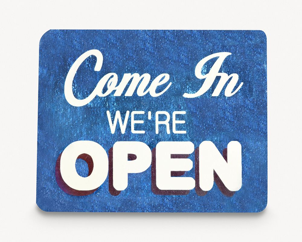 We're open, restaurant sign isolated image