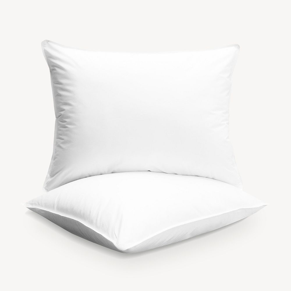 White pillows collage element psd