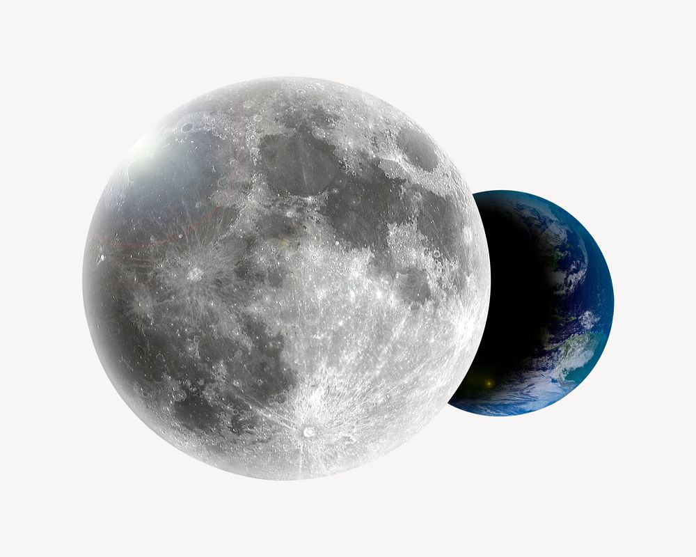 Lunar eclipse collage element psd