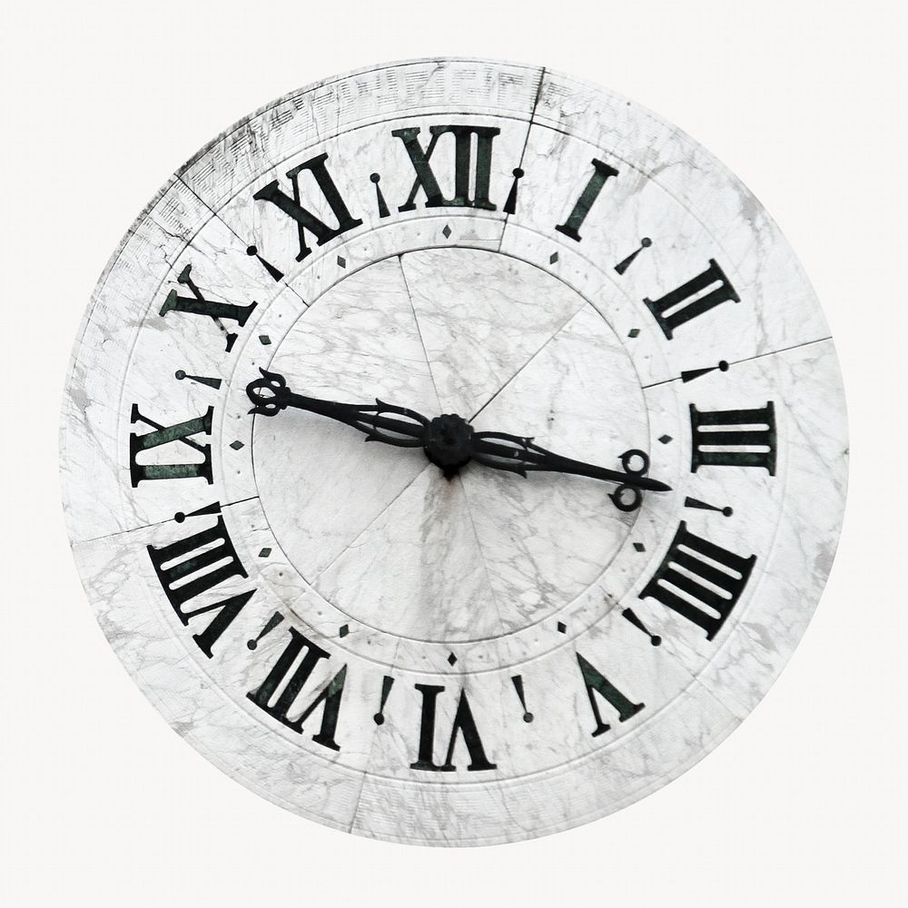 Vintage clock, isolated object image