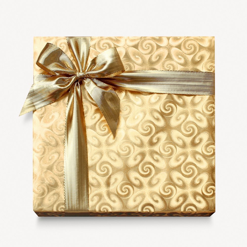 Wrapped gift collage element psd