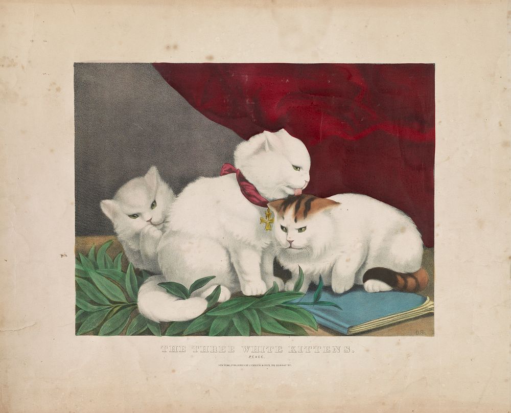 The three white kittens: peace / O.S. sc., Currier & Ives.