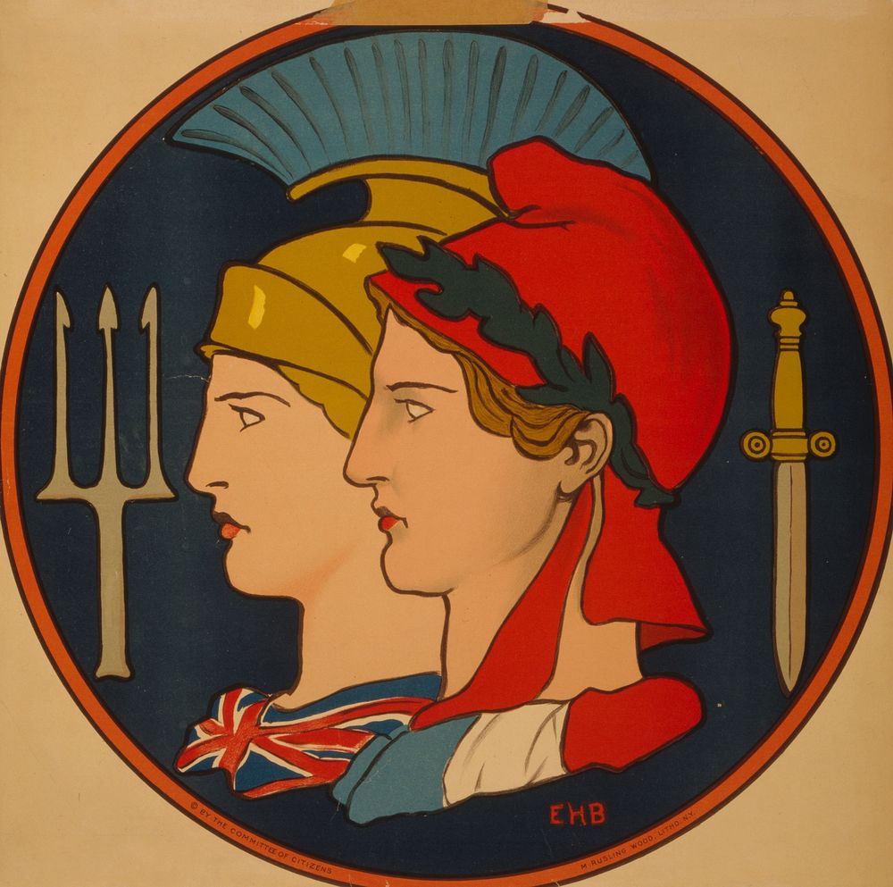 [Emblem of France and Great Britain] / EHB ; M. Rusling Wood, Litho., N.Y., Blashfield, Edwin Howland, 1848-1936, artist