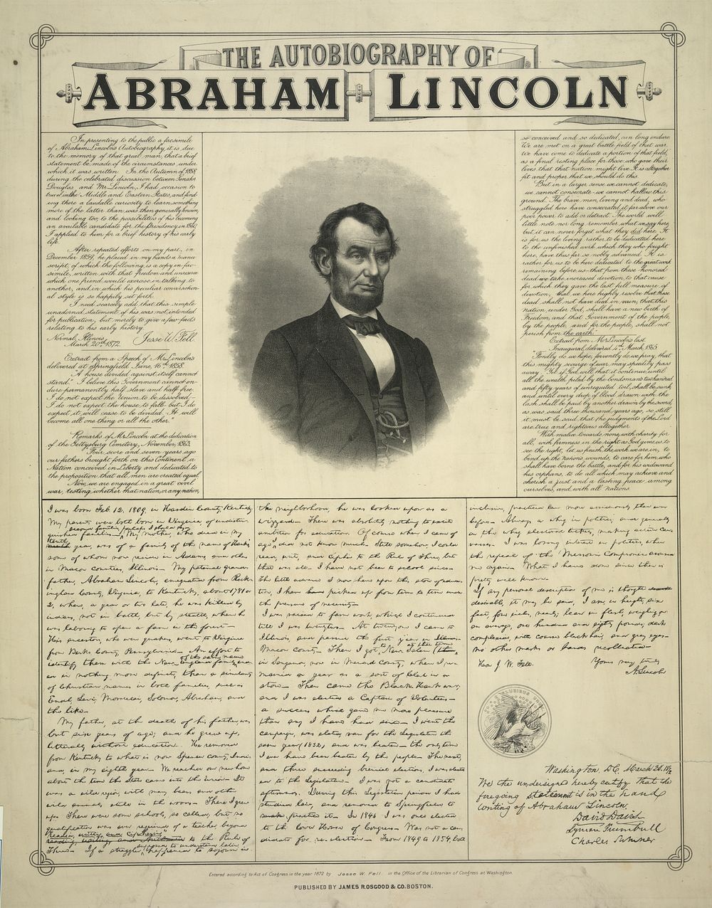 The autobiography of Abraham Lincoln. Original from the Library of Congress. Digitally enhanced by rawpixel.