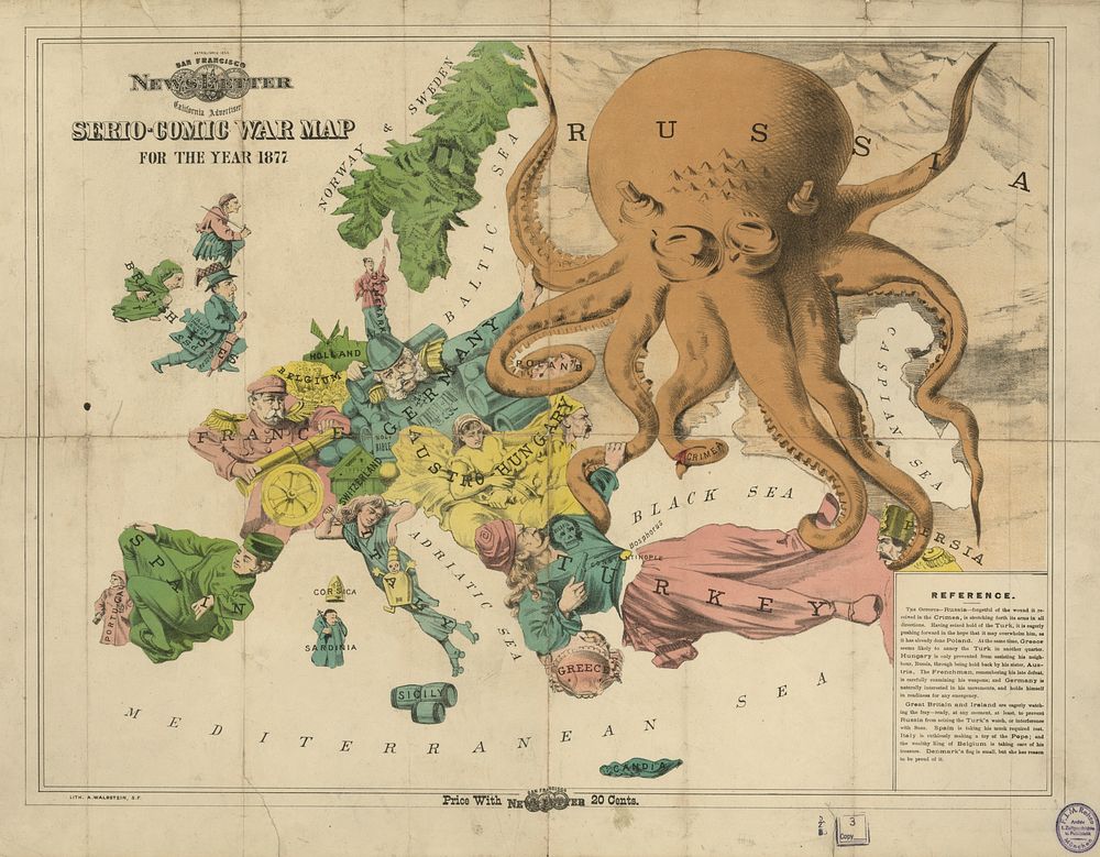 ...Serio-comic war map for the year 1877