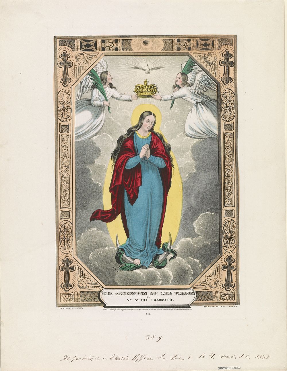 Ascension of the virgin / Na.Sa. de Transito, N. Currier (Firm)