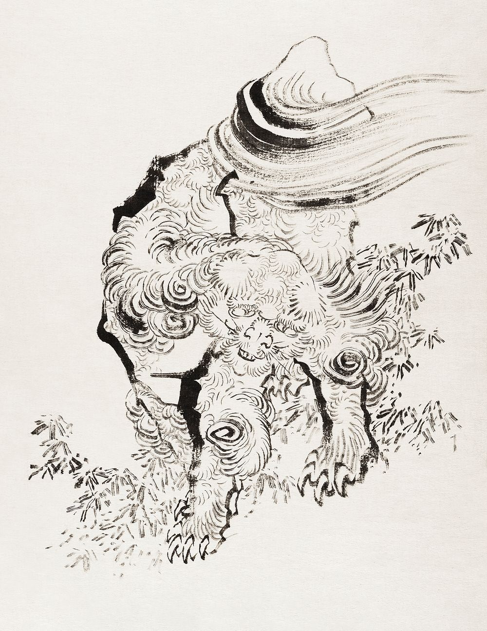 Hokusai&rsquo;s Japanese tiger, Album of Sketches (1760-1849). Original public domain image from The MET Museum.   Digitally…