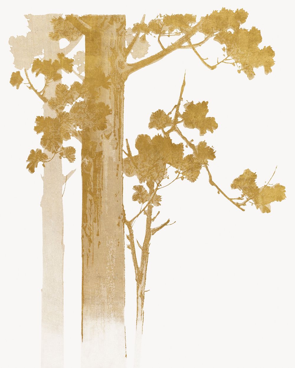 Vintage gold tree. Remixed by rawpixel.