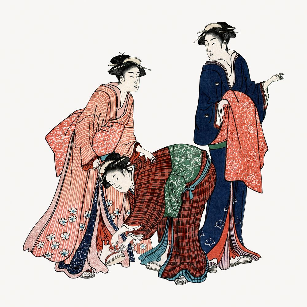 Japanese women illustration.   Remastered by rawpixel. 