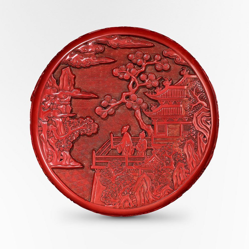 Circular Box (1403-1427) Carved red lacquer. Original public domain image from The Minneapolis Institute of Art.   Digitally…