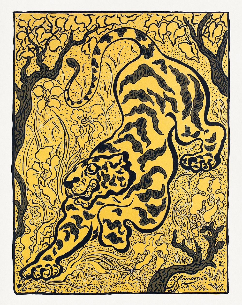 Tigre dans les jungles (Tiger in the Jungle) (1893) by Paul Ranson. Original public domain image from The Minneapolis…