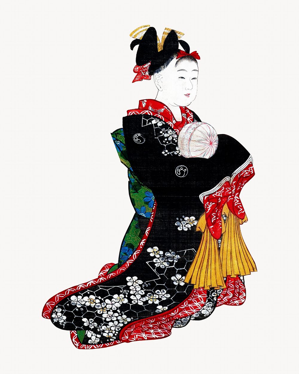 Japanese woman character illustration.   Remastered by rawpixel. 