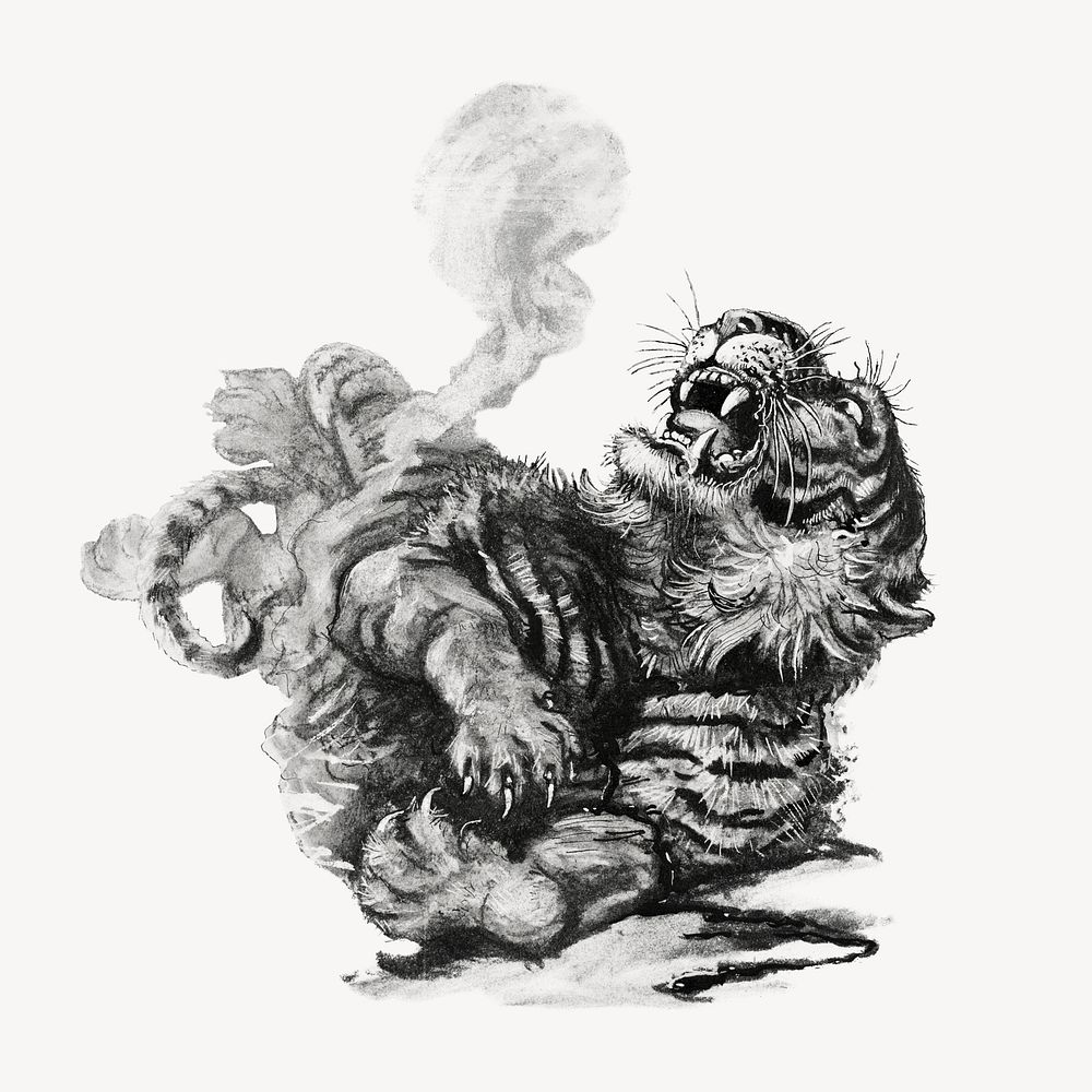 Harry Fenn's Tiger psd.  Remastered by rawpixel. 